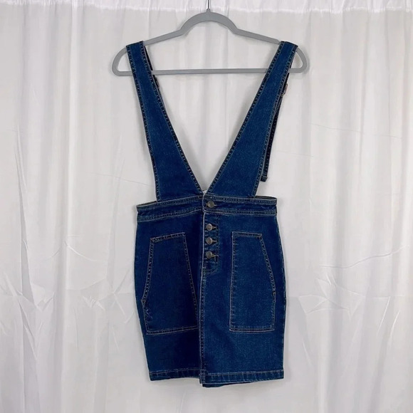 Tinseltown NWOT Denim Overall With Front Pockets Size XS - Picture 3 of 9
